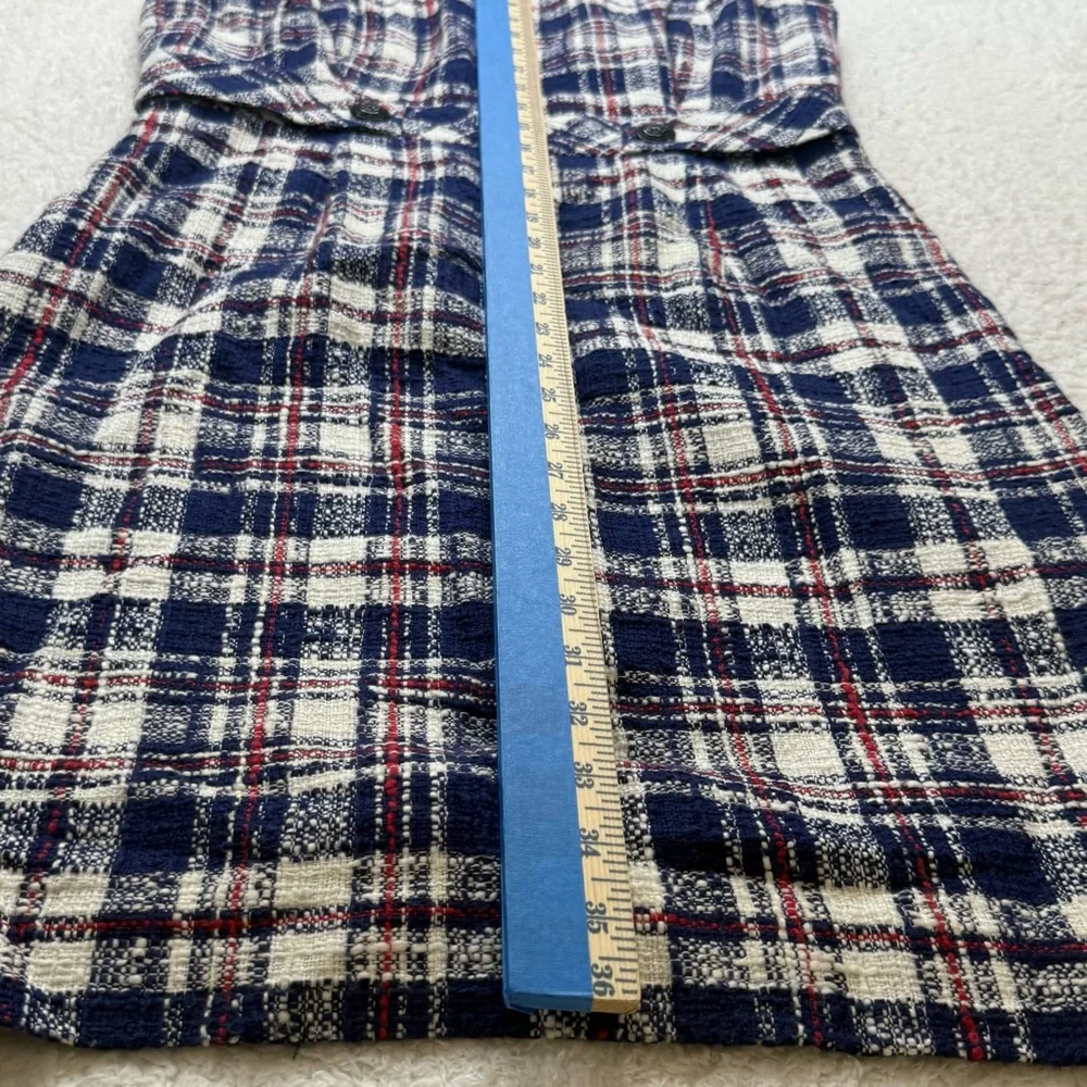 Brooks Brothers Dress Womens 8 Blue Tartain Plaid Sheath Sleeveless Lined Career - Picture 10 of 12